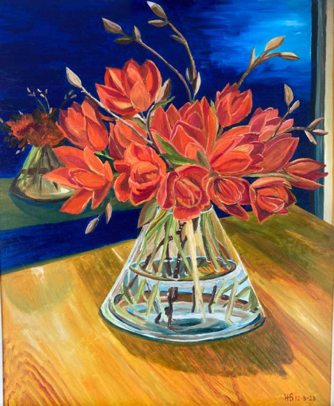 Vaas met tulpen