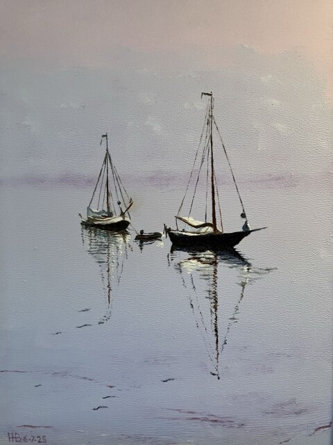 Voor anker in eilandlicht
