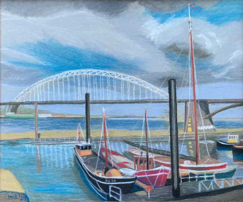 Waalbrug pastelkrijt