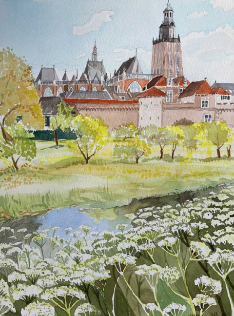 Zutphen aquarel